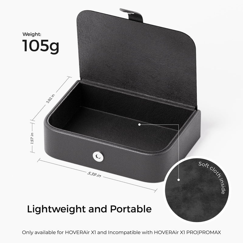 HOVERAir Black Portable Case 105g Specifically Designed X1 Drone, 5.39"Ã—3.82"Ã—1.57" Pocket-Sized, Made of Stylish PU Material, with Waterproof, Dustproof and Shockproof Features - Image 2