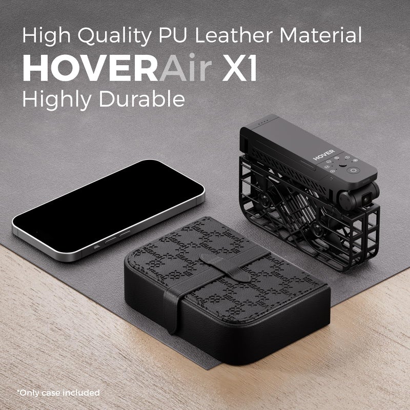 HOVERAir Black Portable Case 105g Specifically Designed X1 Drone, 5.39"Ã—3.82"Ã—1.57" Pocket-Sized, Made of Stylish PU Material, with Waterproof, Dustproof and Shockproof Features - Image 4