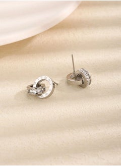 YUCCA 2pcs Women Rhinestone Decor Wrap Hoop Earrings for Party Banquet Wedding  - Image 4