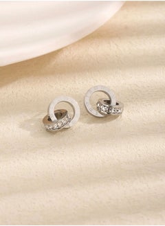 YUCCA 2pcs Women Rhinestone Decor Wrap Hoop Earrings for Party Banquet Wedding  - Image 3