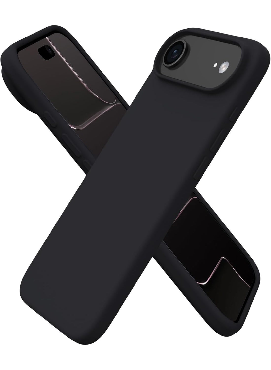 Silicone Case Compatible with iPhone 17 Air, Slim Liquid Silicone Phone Case with 3-Layer Soft Rubber Shockproof Bumper with TPU Lining (Black)