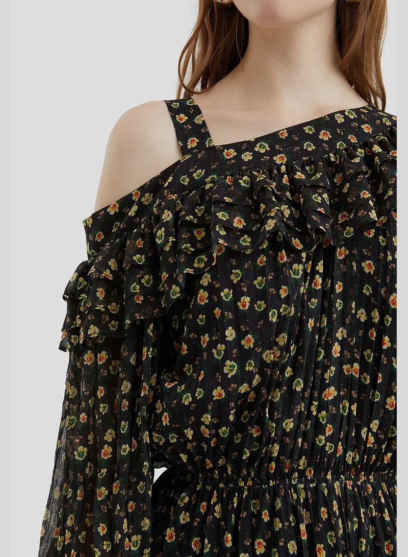 Nocturne Floral Chiffon Dress