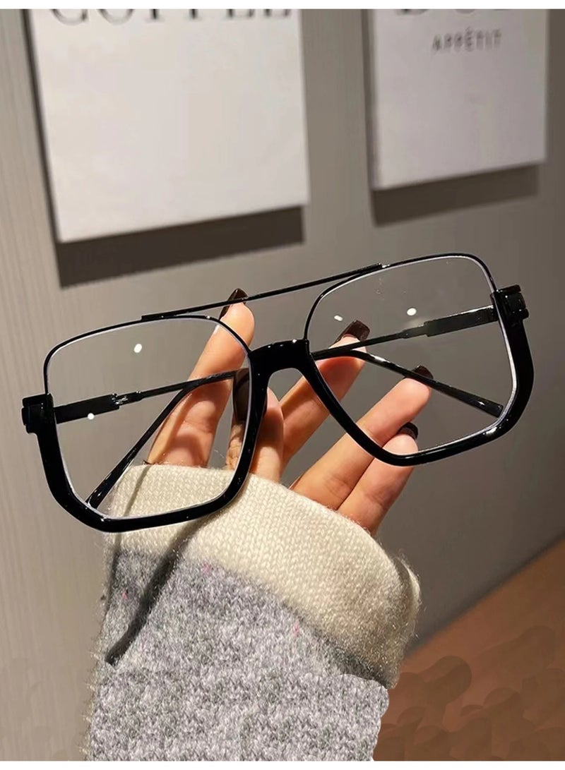 شي إن نظارة فاشون نسائية كاجوال بتصميم توب بار وعدسات شفافة - Image 2