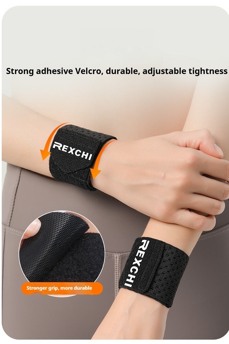 REXCHI ‌Summer Sports Wrist Wrap - Breathable Compression Support for Men & Women, Anti-Sprain Fitness Wristband for Cycling, Gym, Tennis - Thin & Lightweight Joint Stabilizer (1 Pair) - Image 4