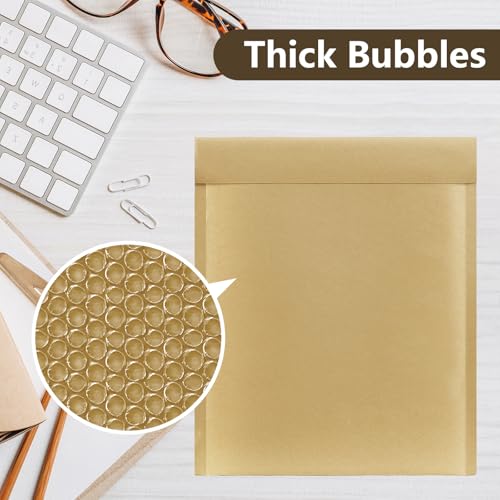 UCGOU Natural Kraft Bubble Mailers 10.5x16 Inch 25 Pack Usable Size 10.5x15 Brown Padded Envelopes #5 Large Packages Self Sealing Tear Resistant Boutique Bulk Shipping Bag for Clothes Book and More - Image 5