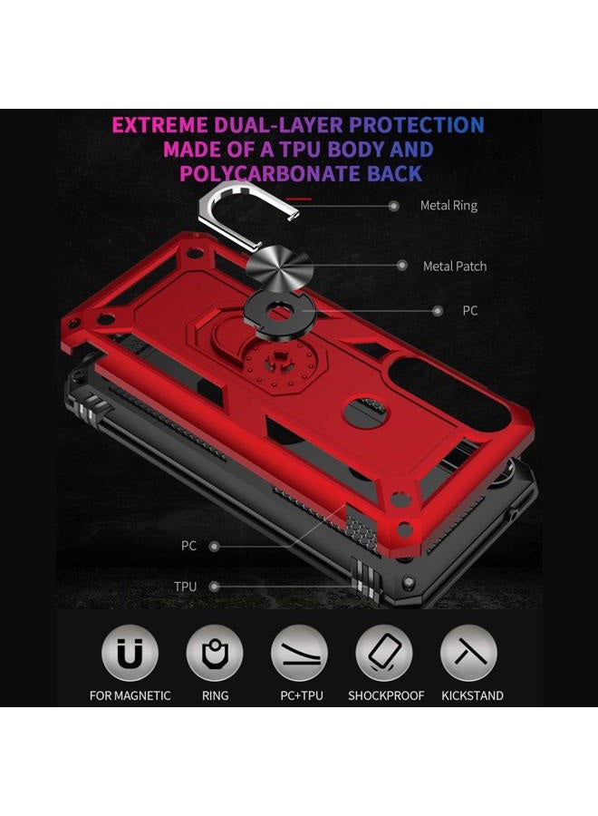 TJ's Phone Case Compatible with Motorola Moto G Power (2020), with [Tempered Glass Screen Protector] Impact Resistant Metal Ring Magnetic Support Heavy Duty Protector Cover (Teal) - Image 5
