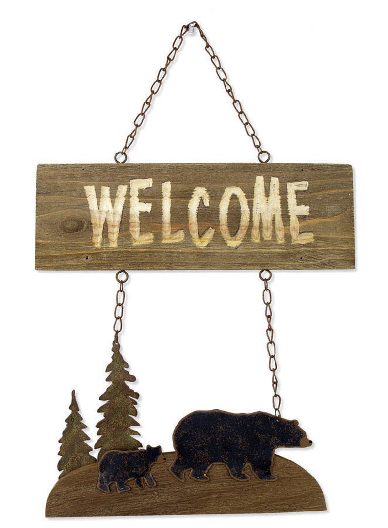 Sunset Vista Designs Wilderness Wonders Bear Welcome Sign, 18-1/2-Inch Tall - Image 3