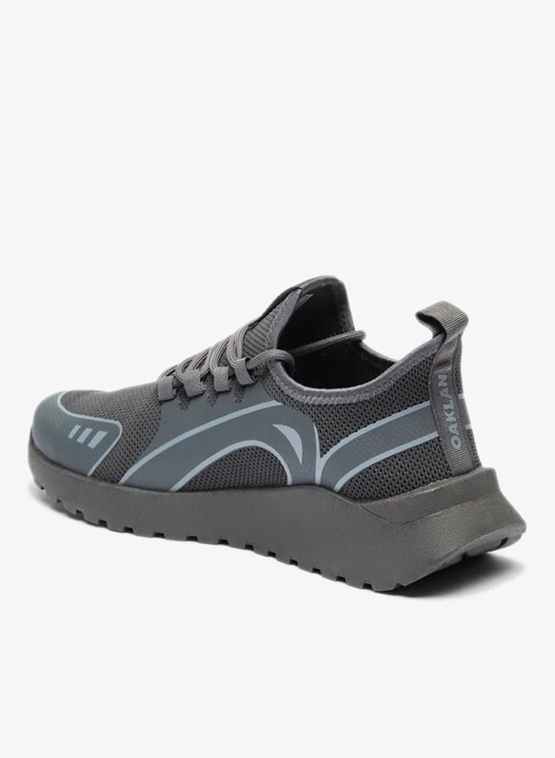 Oaklan by Shoexpress GREY Panelled Walking Lace-Up Shoes for Men | Best Price UAE