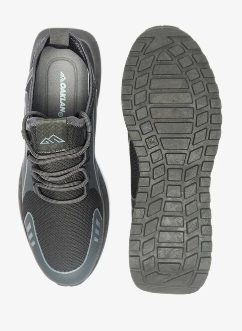 Oaklan by Shoexpress GREY Panelled Walking Lace-Up Shoes for Men | Best Price UAE