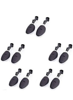 5 Pairs Plastic Shoe Tree Stretcher Shaper for Men Adjustable Length Shoes Boot Holder Shaper Support( Men，Black)
