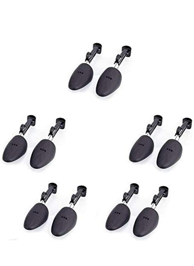 Oasisgalore - 5 Pairs Plastic Shoe Tree Stretcher Shaper for Men Adjustable Length Shoes Boot Holder Shaper Support( Men，Black) - Image 1