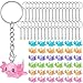 Liliful 36 Pcs Axolotl Keychains Resin Axolotl Party Supplies Mini Animal Key Chain 3D Figurine Pendant for Easter Egg FillerClassic ColorsLying Style - Image 3