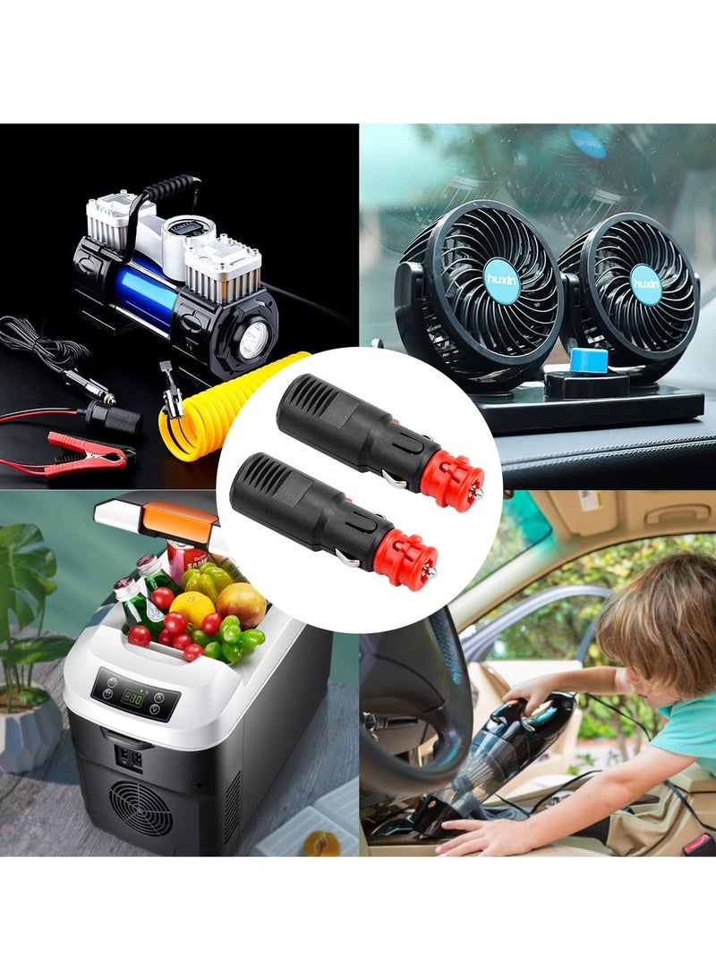 2Pcs Car Cigarette Lighter Adapter with 10A Fuse Universal Plug for Cigarette Lighter Socket 12V to 24V Universal Cigarette Lighter Plug, Random Tinning and Screw Connections.