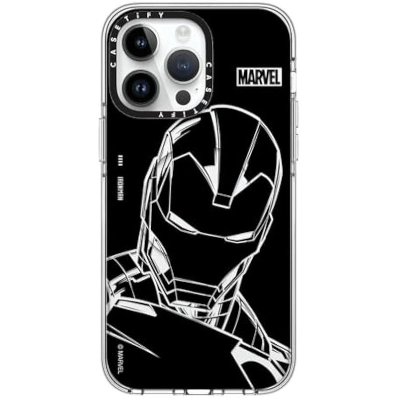 Casetify Clear iPhone 14 Pro Max Case 【Iron Man Co-Lab/Not Yellowing / 6.6ft Drop Protection/Compatible with Magsafe】 - Iron Man - Black - Clear - Image 1