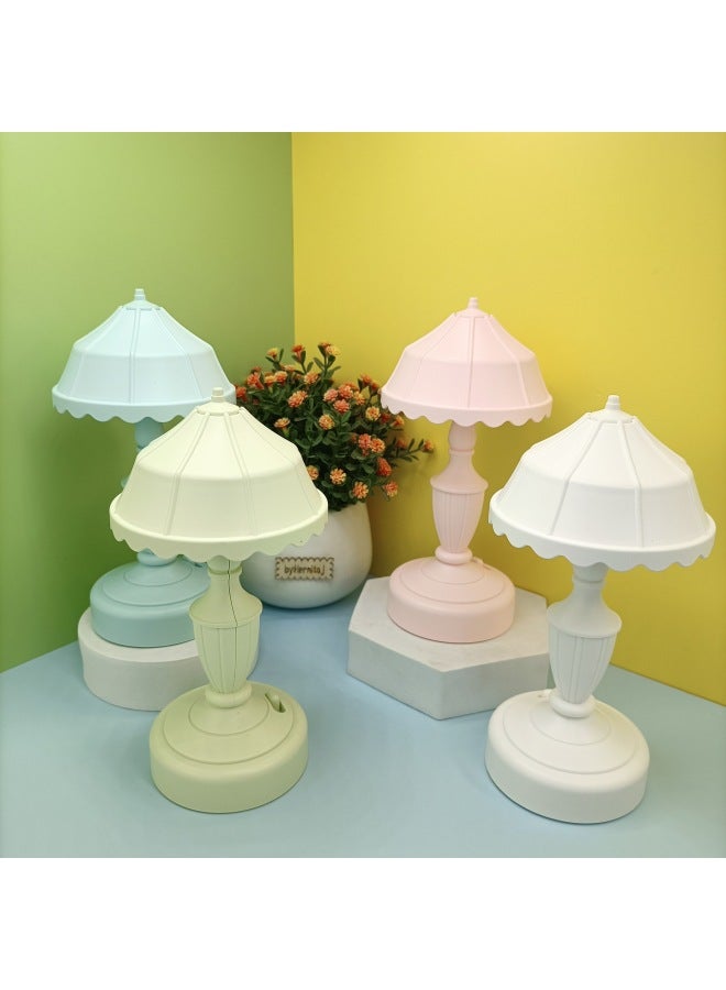 Creative Ins Retro Lotus Leaf USB Lamp Student Desktop Flower Decorative Table Lamp Bedroom DIY Ornaments Gift-Color:BJJ058-4 White (light Pole Random)  - Image 2