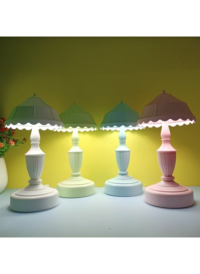 Creative Ins Retro Lotus Leaf USB Lamp Student Desktop Flower Decorative Table Lamp Bedroom DIY Ornaments Gift-Color:BJJ058-4 White (light Pole Random)  - Image 5