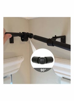 Excefore Heavy Duty Hinged Elbow Connector, 2 Pack Curtain Rod Corner Connector Elbow Connector for 1 Inch Bay Window Curtain Rods, Black  - Image 4