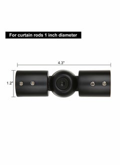 Excefore Heavy Duty Hinged Elbow Connector, 2 Pack Curtain Rod Corner Connector Elbow Connector for 1 Inch Bay Window Curtain Rods, Black  - Image 2