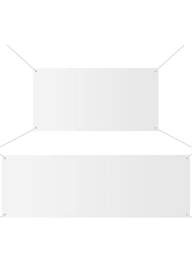 Arabest 2 Pieces Large Banners Signs Polyester Oxford Cloth Sublimation Banner with Rope for Indoor Wall Outdoor Easy Hang Sign DIY Banner Sign for Business Office Supply (White,2 x 4 Feet, 2 x 6 Feet)  - Image 1