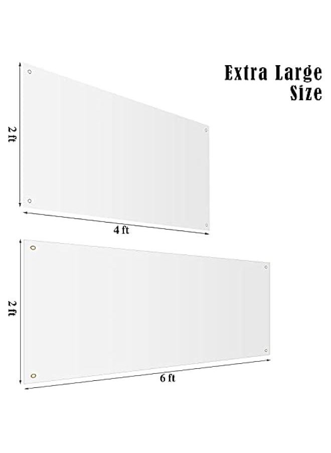 Arabest 2 Pieces Large Banners Signs Polyester Oxford Cloth Sublimation Banner with Rope for Indoor Wall Outdoor Easy Hang Sign DIY Banner Sign for Business Office Supply (White,2 x 4 Feet, 2 x 6 Feet)  - Image 2
