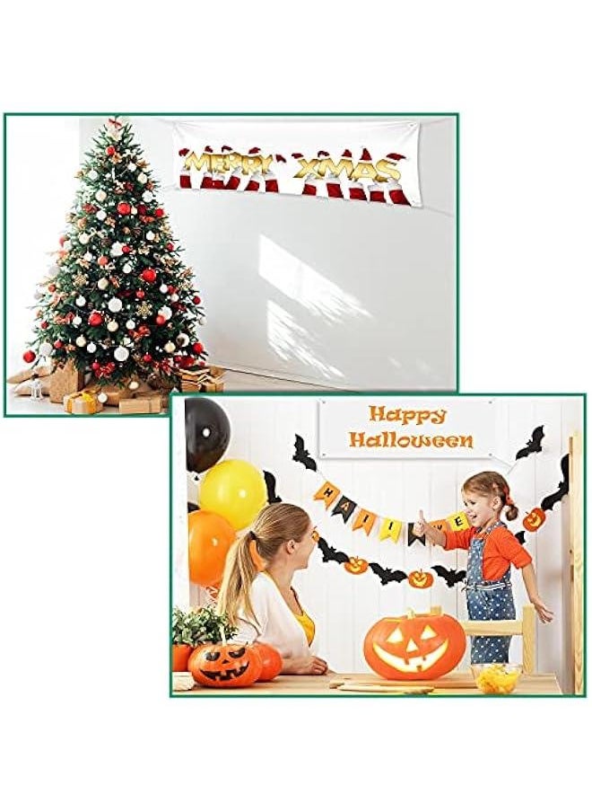 Arabest 2 Pieces Large Banners Signs Polyester Oxford Cloth Sublimation Banner with Rope for Indoor Wall Outdoor Easy Hang Sign DIY Banner Sign for Business Office Supply (White,2 x 4 Feet, 2 x 6 Feet)  - Image 5