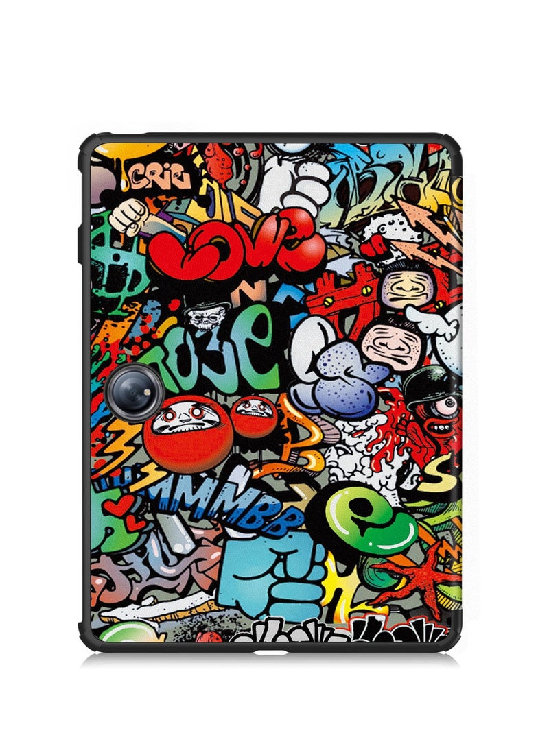 Case for OnePlus Pad 2 / OnePlus Pad Pro 12.1 Inch Released 2024 Folio Slim Smart Cover Lightweight Hard Shell Protective Case with Multi-Angle Stand -Graffiti - Image 2