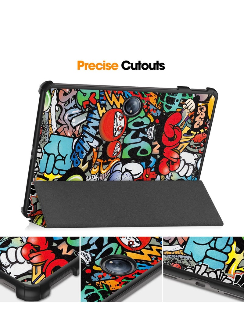 Case for OnePlus Pad 2 / OnePlus Pad Pro 12.1 Inch Released 2024 Folio Slim Smart Cover Lightweight Hard Shell Protective Case with Multi-Angle Stand -Graffiti - Image 4