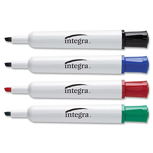 Integra Dry-Erase Marker, Chisel Tip, 4/Set, Black/Blue/Red/Green (ITA30015) - Image 5