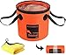 AUTODECO Collapsible Bucket 5 Gallon Container Folding Water Bucket Portable Wash Basin for Camping Fishing Travelling Outdoor Gardening Orange 1Pcs 20L - Image 2