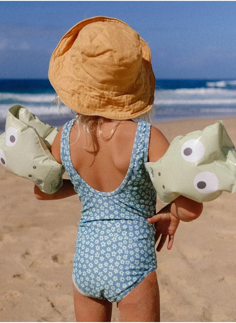 SUNNY LIFE Kids Inflatable Arm Bands Cookie the Croc Light Khaki