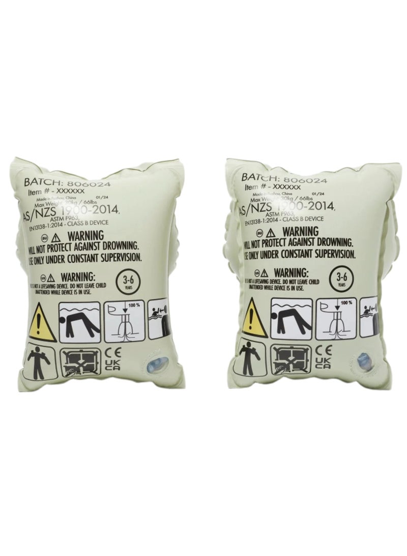 SUNNY LIFE Kids Inflatable Arm Bands Cookie the Croc Light Khaki - Image 5