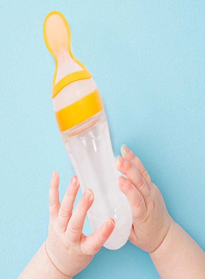 AEREX BPA Free Feeding Bottles | Newborn Baby Feeding Bottle with Spoon | Baby Squeezy Food Feeder for Baby | Feeding Spoon Bottle for Semi-Solid Food, Cereals, Fruit Food Feeder (Pink) - Image 5