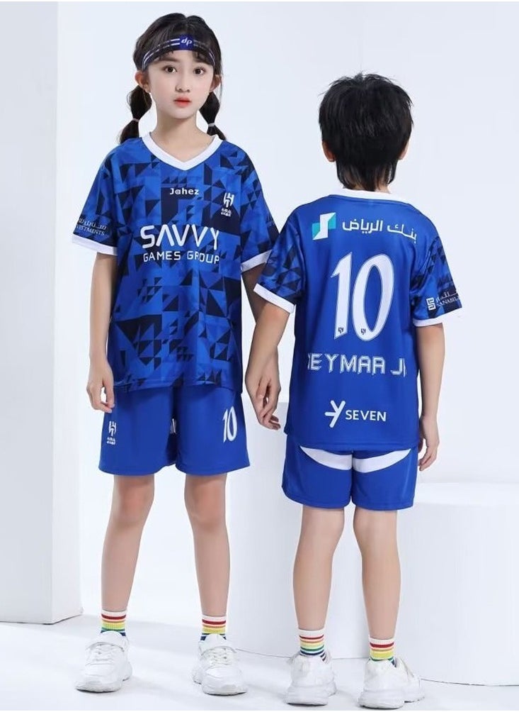 Generic Neymar Riyadh Crescent No. 10 Jersey Children's Football Jersey Set Game Training Jersey  - Image 1