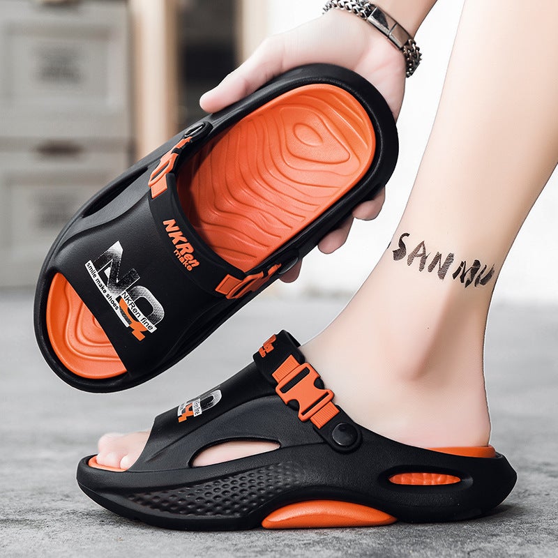 Large Size Slippers For Men In Style Non-Slip Slippers With Poop Feeling Eva Casual Beach Sandals - Image 2
