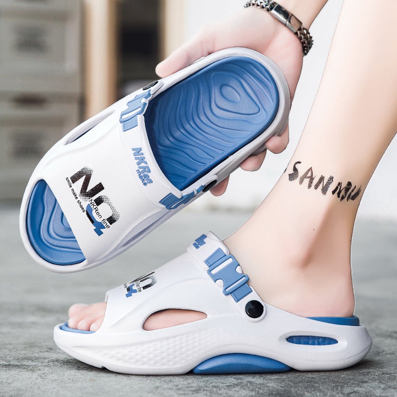Large Size Slippers For Men In Style Non-Slip Slippers With Poop Feeling Eva Casual Beach Sandals - Image 3