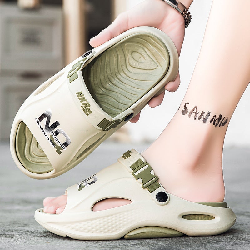 Large Size Slippers For Men In Style Non-Slip Slippers With Poop Feeling Eva Casual Beach Sandals - Image 4