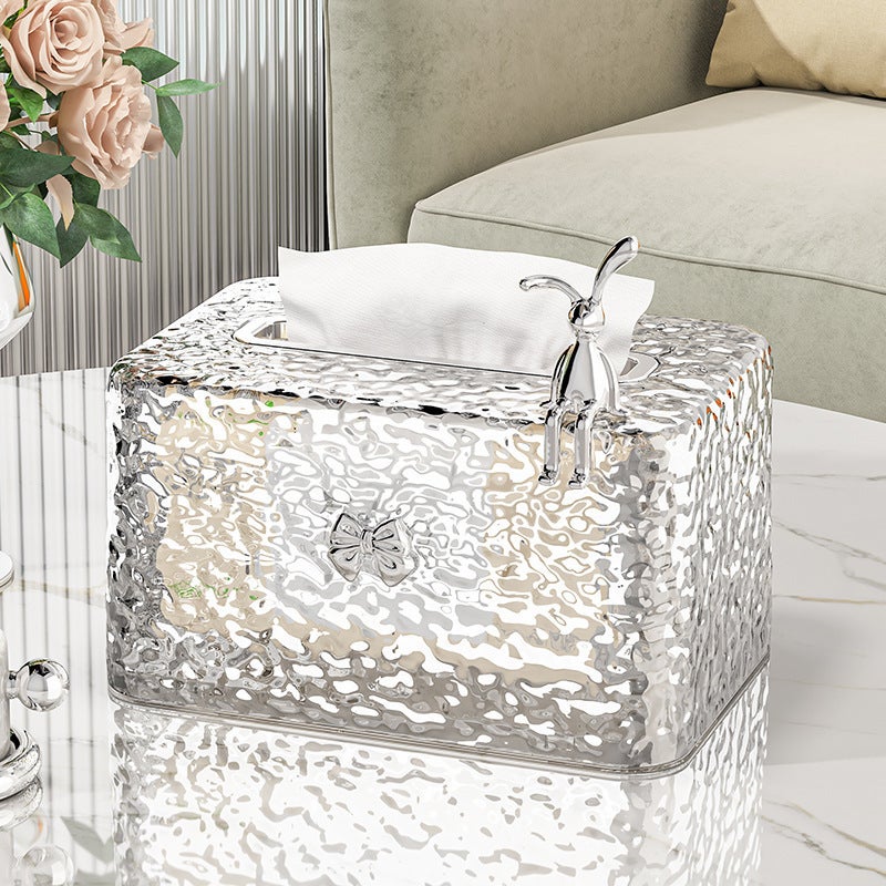Transparent Ice Creek Tissue Box: High-Quality Plastic - Durable Long-Lasting Tissue Holder - Easy Access Compact Tissue Container for Living Room, Dining Room or Office - Image 4