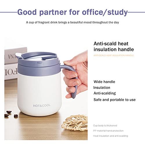 Potency Travel Mug, Insulated Coffee Cup with Lid,Vacuum Insulation Stainless Steel Reusable for Hot Cold Coffee,Tea, Thermal Mug with Non-Slip (White, 350 ML) - Image 4