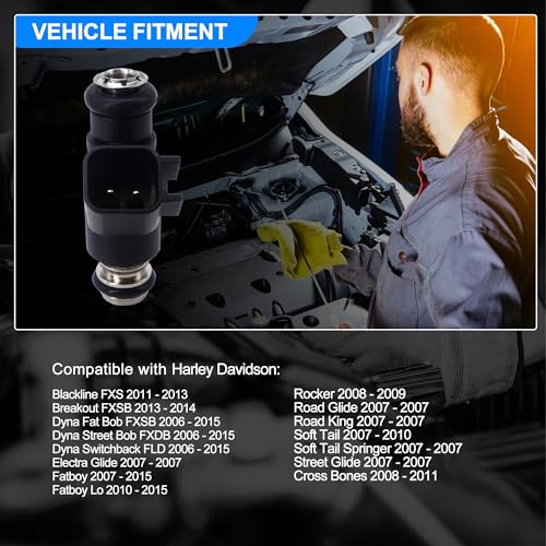 HiSport Fuel Injector 2770906A 2PCS Compatible with Harley Davidson Motorcycle 25 Degree - Image 3