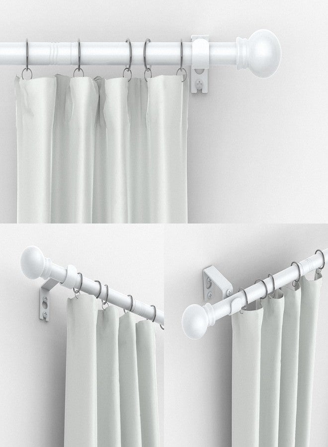 Thestoa Curtain Rods for Windows 30-46 Inch, 5/8" White Curtain Rods, Stainless Steel Small Curtain Rods for Bedroom, Living Room,Kitchen,Farmhouse, Outdoor Curtain rod White - Image 2