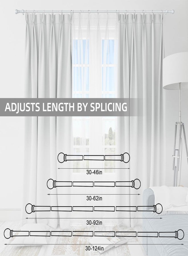 Thestoa Curtain Rods for Windows 30-46 Inch, 5/8" White Curtain Rods, Stainless Steel Small Curtain Rods for Bedroom, Living Room,Kitchen,Farmhouse, Outdoor Curtain rod White - Image 5