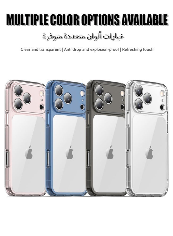 iPhone 17 Pro Max Case: Clear Pink, Integrated Screen Guard, Slim Military-Grade Rugged - Image 4