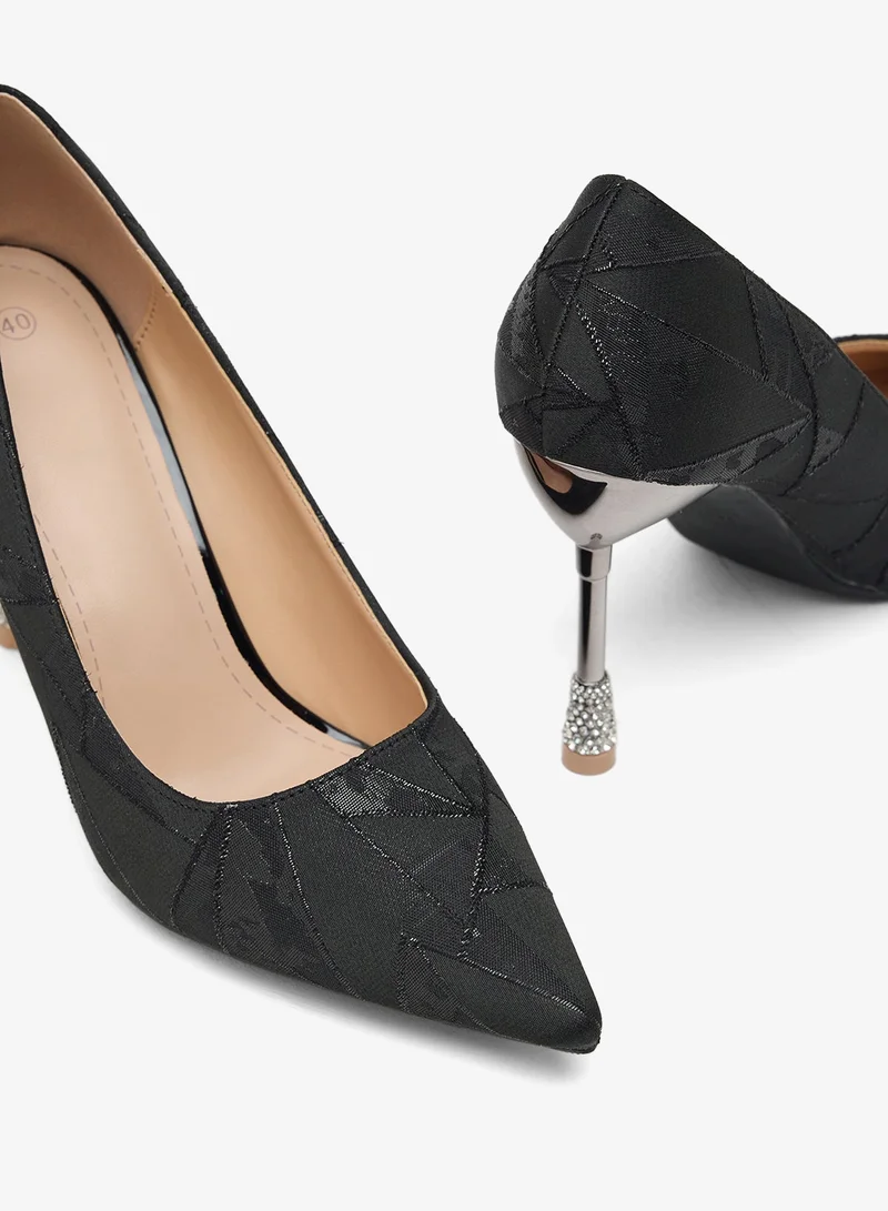 Khizana Black High Heeled Pump for Women | Best Price UAE