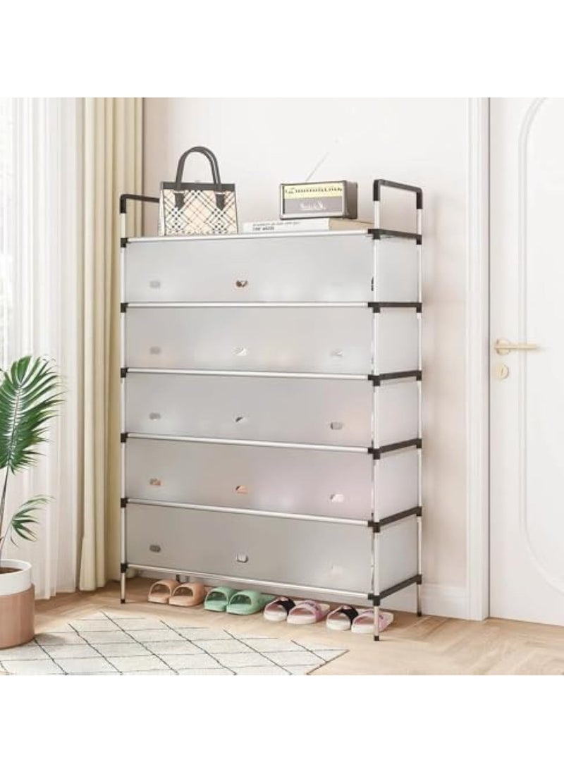 YelaJoy 6 Tiers Shoe Rack Organizer Capacity 24 Pairs Large Tall Shoe Storage for Closet Entryway with Dust Cover Holder Space Saving Small Shoe Shelf Multifunctional Rack in Different Combinations - Image 2