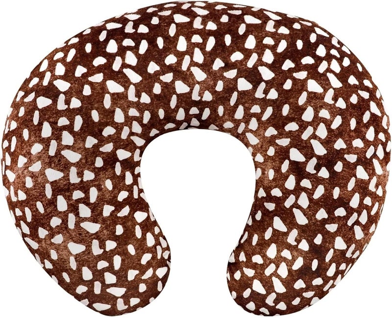 GFU Nursing Pillow Cover for Baby Boys and Girls, Minky Breastfeeding Pillow Case for Newborn, Soft Deer Print Breastfeeding Pillow Slipcover, Fit for Standard Infant Nursing Pillows, Brown - Image 1