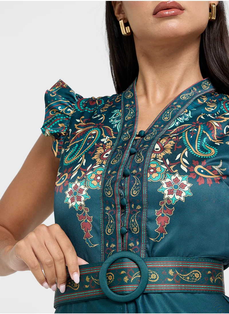 خزانة Abstract Print Dress