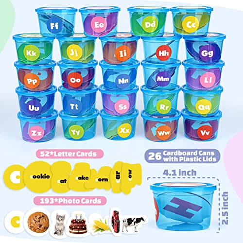 Joyreal Alphabet Learning Toys for Toddlers - 26 Alphabet Soup Sorters with 245 Flash Cards for Early Letter Awareness & Recognition - Fun Education Classroom Supplies Alphabet Sounds Teaching Games - Image 2