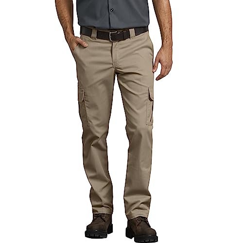 Dickies Mens Slim-Straight Stretch-Twill Cargo Work Utility Pants, Desert Sand, 36W x 30L US - Image 5