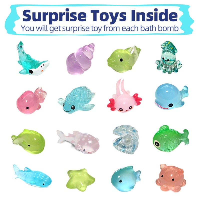 Santrela Bath Bombs for Kids with Surprise Toys Inside, 12 Pack Shell Kids Bath Bombs Gift Set for Girls Boys Birthday, Easter, Christmas, Halloween, Handmade Organic Bath Fizzy Bomb with Sea Animal for Child - Image 5