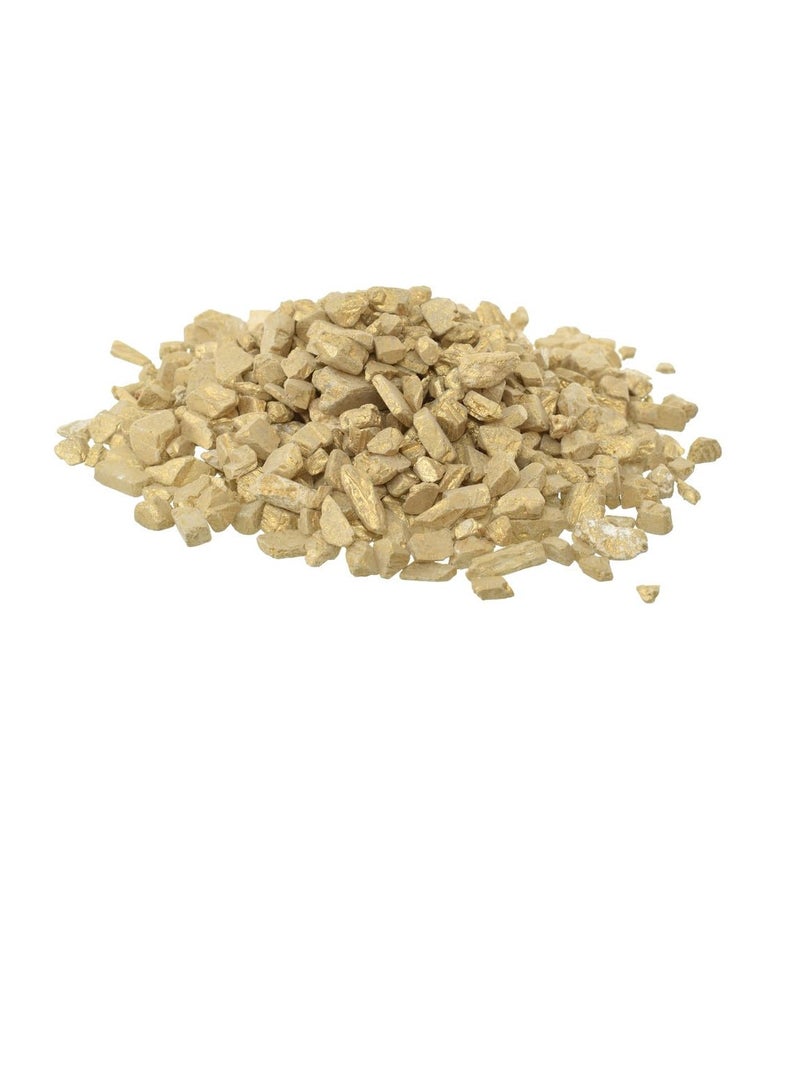 نباتات البستنة الصغيرة المحفوظة بوعاء للنباتات، ديكور المنزل DIY، حصى حوض السمك، حشوات المزهرية، حديقة الجنيات، المناظر الطبيعية الحجارة في الهواء الطلق 1 عبوة (700 جم) الديكور الخارجي - ذهبي